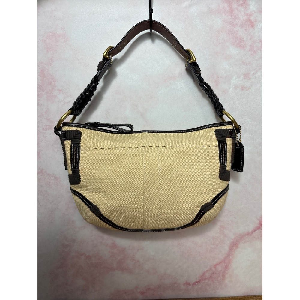 Coach Soho Y2K Mini Angora Straw Hobo Bag Style 4710